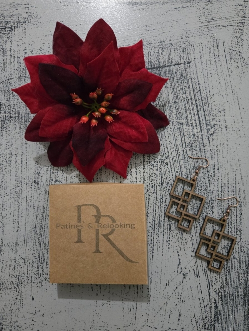 Boucles d&#039;oreilles carrés imbriqués